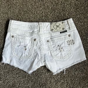 White Miss Me Shorts